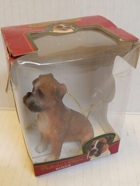 Boxer Dog Ornament Collector's Series Approximately 3" Tall